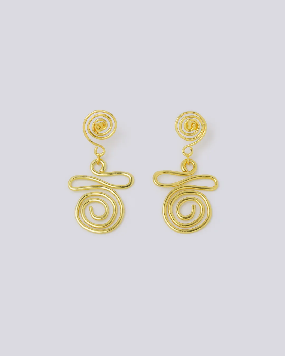 Fibonacci spiral gold earrings