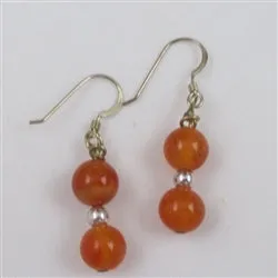 Fire Agate Bead Drop Earrings