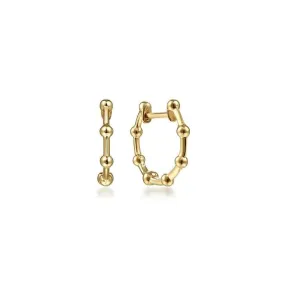 Gabriel & Co. Yellow Gold Bujukan Station Huggie Earrings