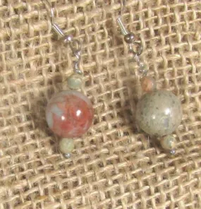 Gemstone Snake Skin Jasper Classic Bead Earrings