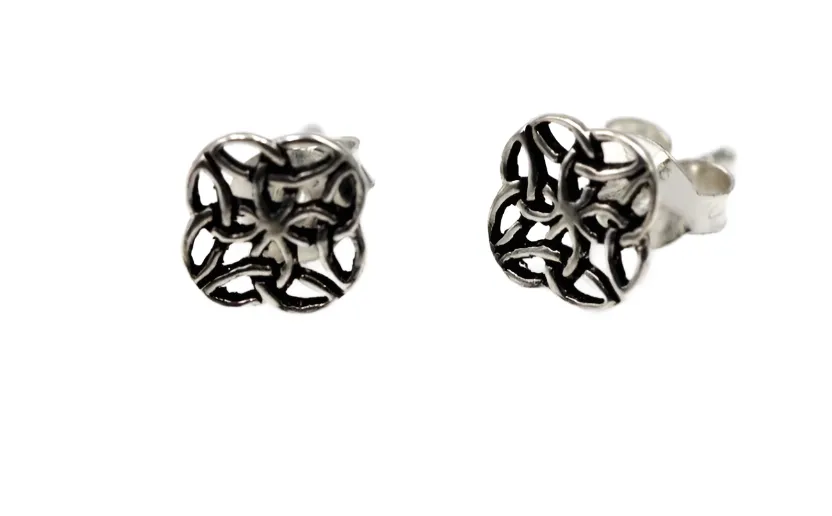 Genuine Sterling Silver 925 Small Celtic Stud Earrings