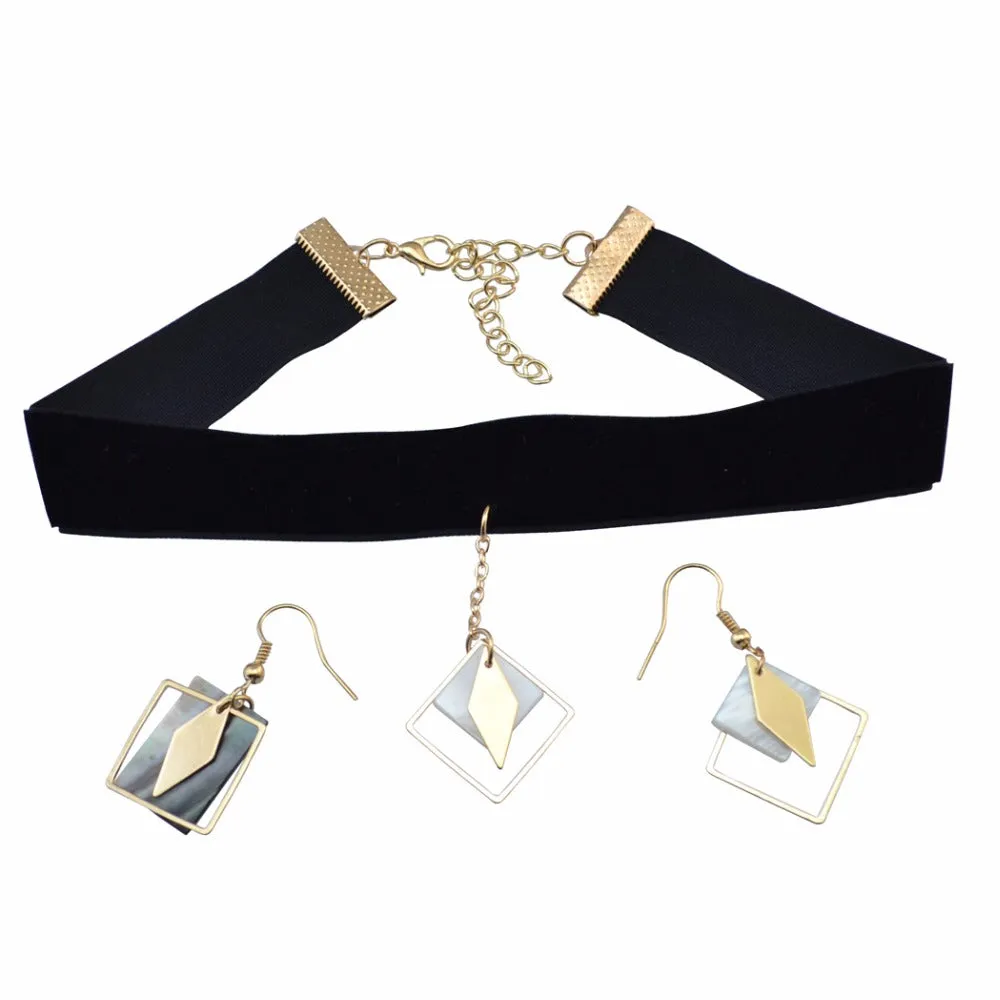 Geometric Boho Choker Jewelry Set