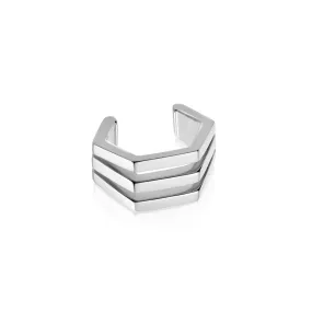 Geometric Three-Band Ear Cuff Sterling Silver