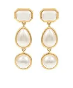 Gold Pearl Shaped Drop Earrings