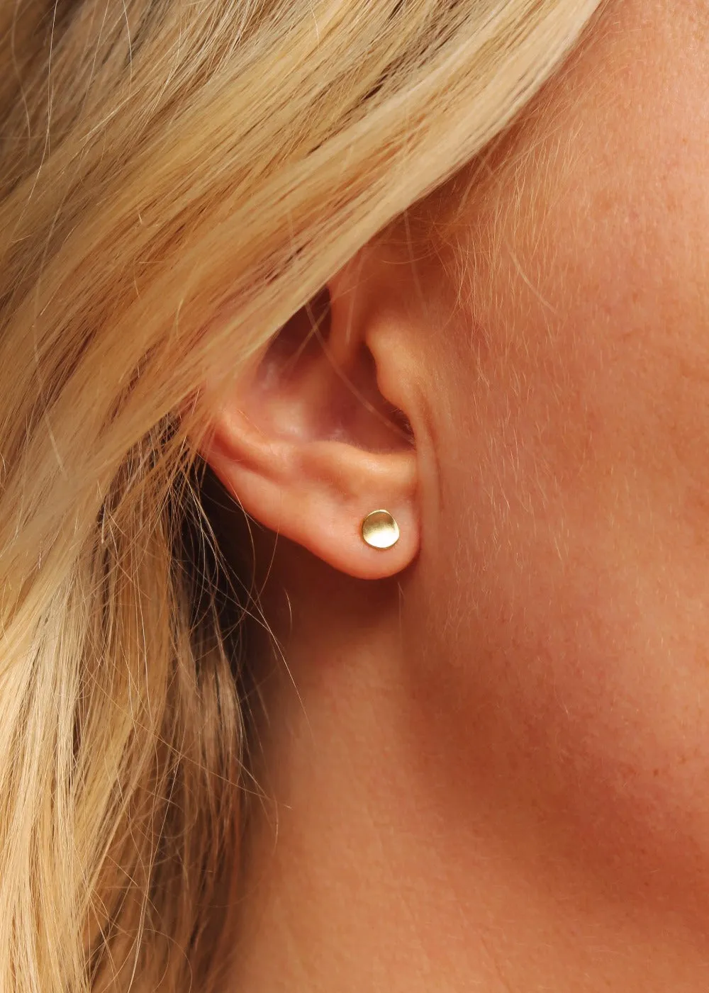 Gold Pebble Stud Earrings