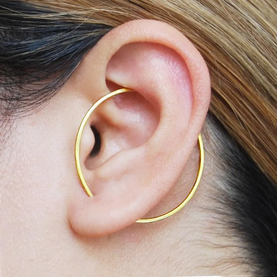 Gold Round Ear Cuffs by Otis Jaxon