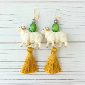 Golden Ram Tassel Earrings