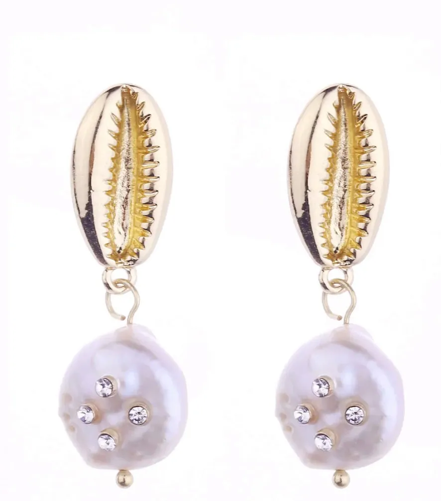 GXG Collective Kim Freshwater Shell Pearl Earrings - Freshwater Pearl