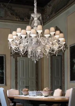 Handmade High Quality Contemporary Ceiling Pendant Chandelier With 24 Shades And Murano Glass