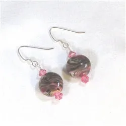 Handmade Pink Artisan Bead Earrings