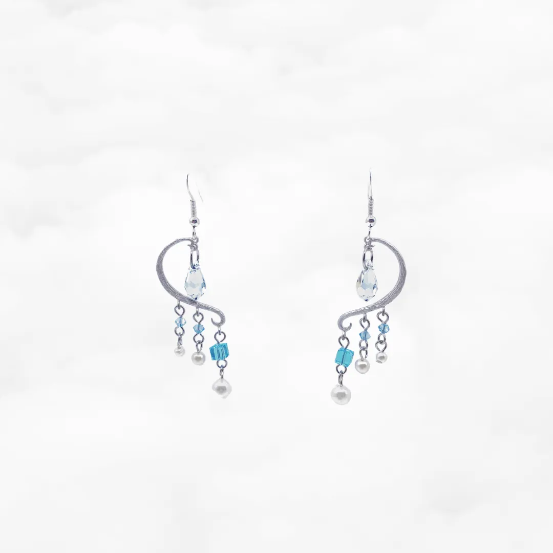 Heavenly Elegance Silver Blue Earrings