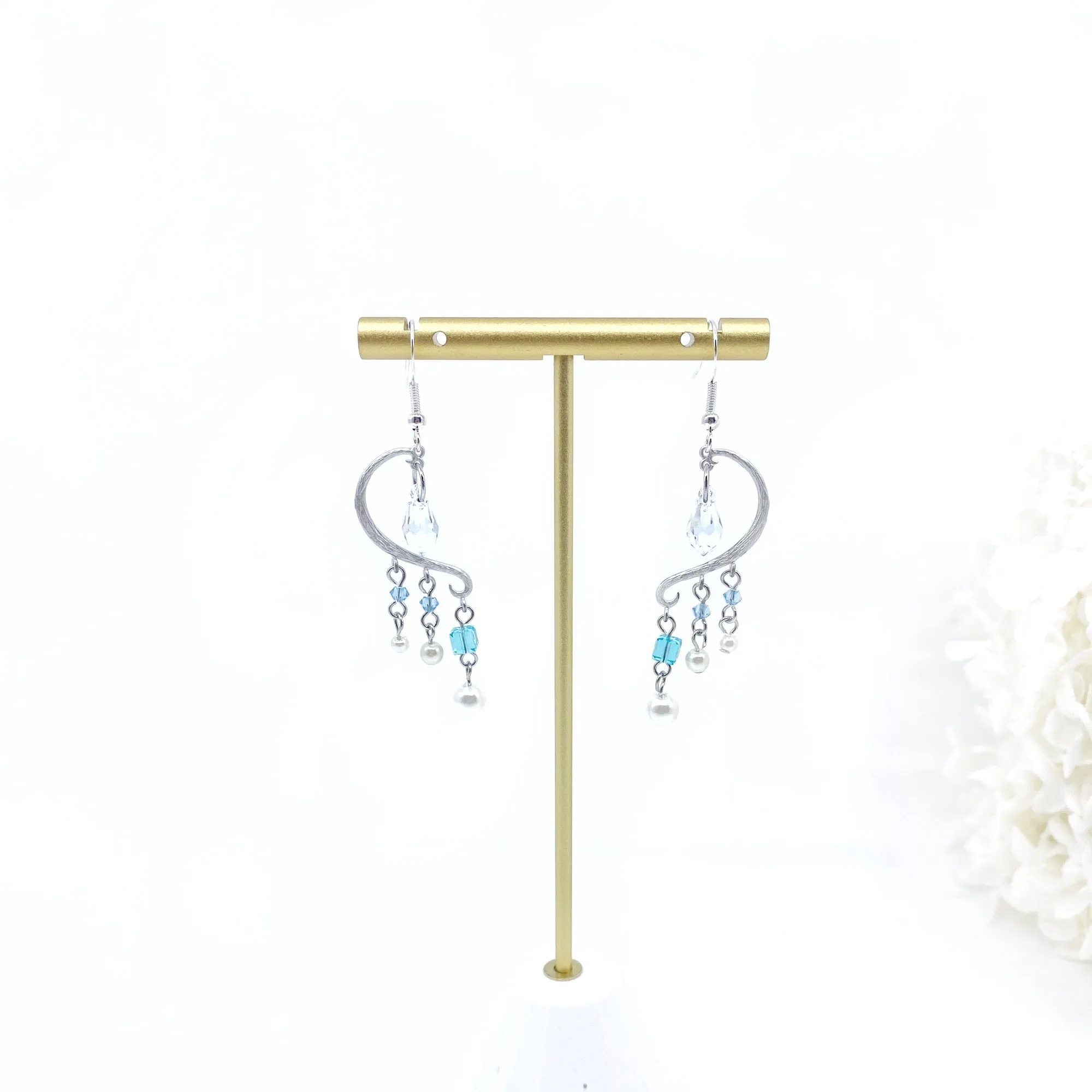 Heavenly Elegance Silver Blue Earrings