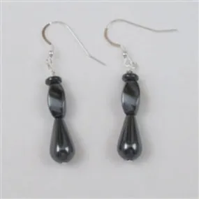 Hematite Gemstone Teardrop Earrings