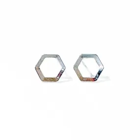 Hexagon Outline Stud Earrings (ROSE GOLD, GOLD or SILVER)