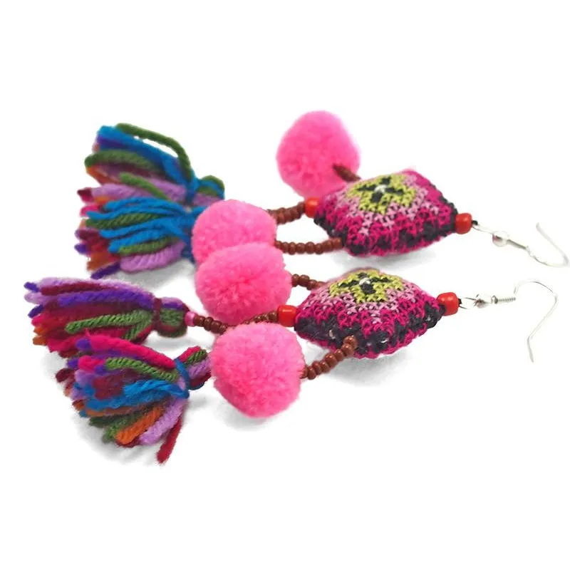 Hilltribe Chrocheted Earrings, N