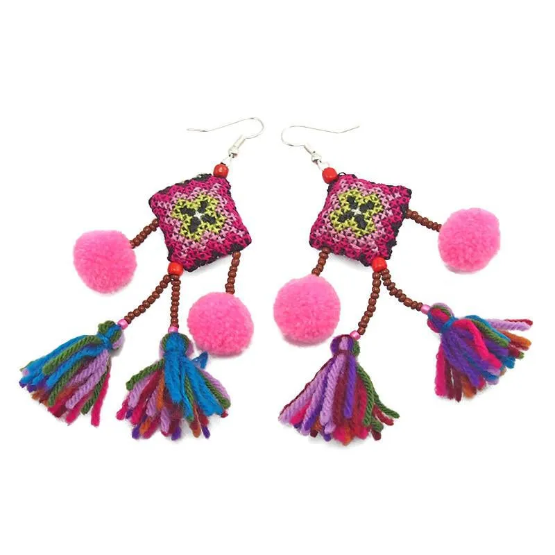 Hilltribe Chrocheted Earrings, N