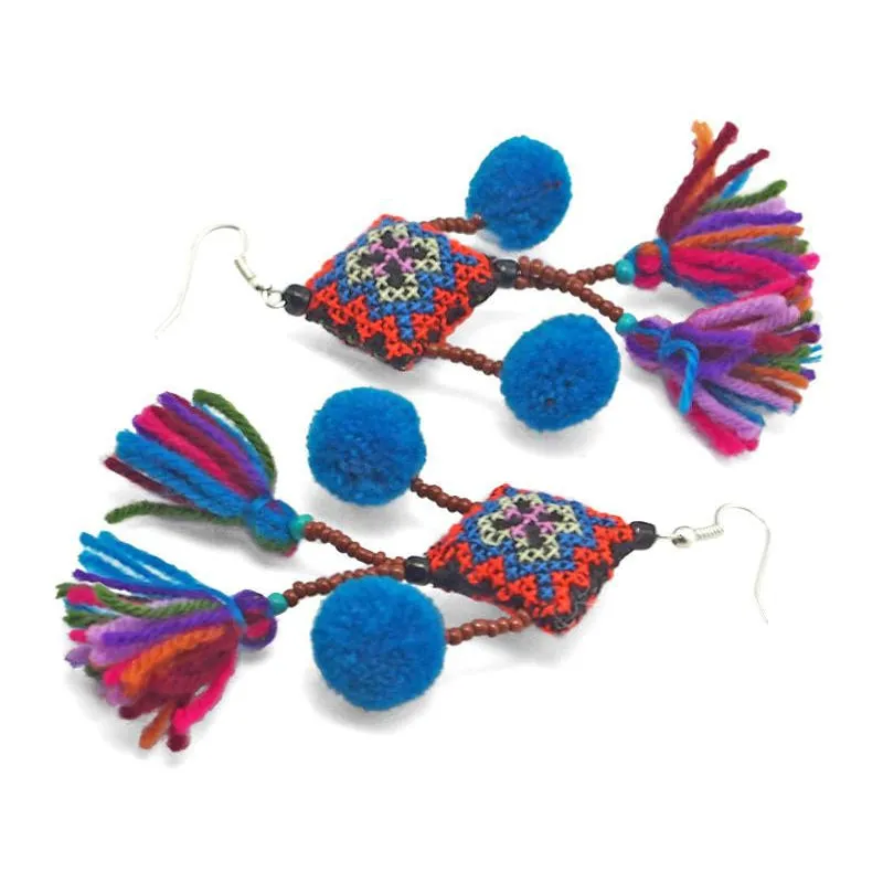 Hilltribe Chrocheted Earrings, O