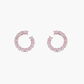 Hoop CZ Silver Stud Earrings