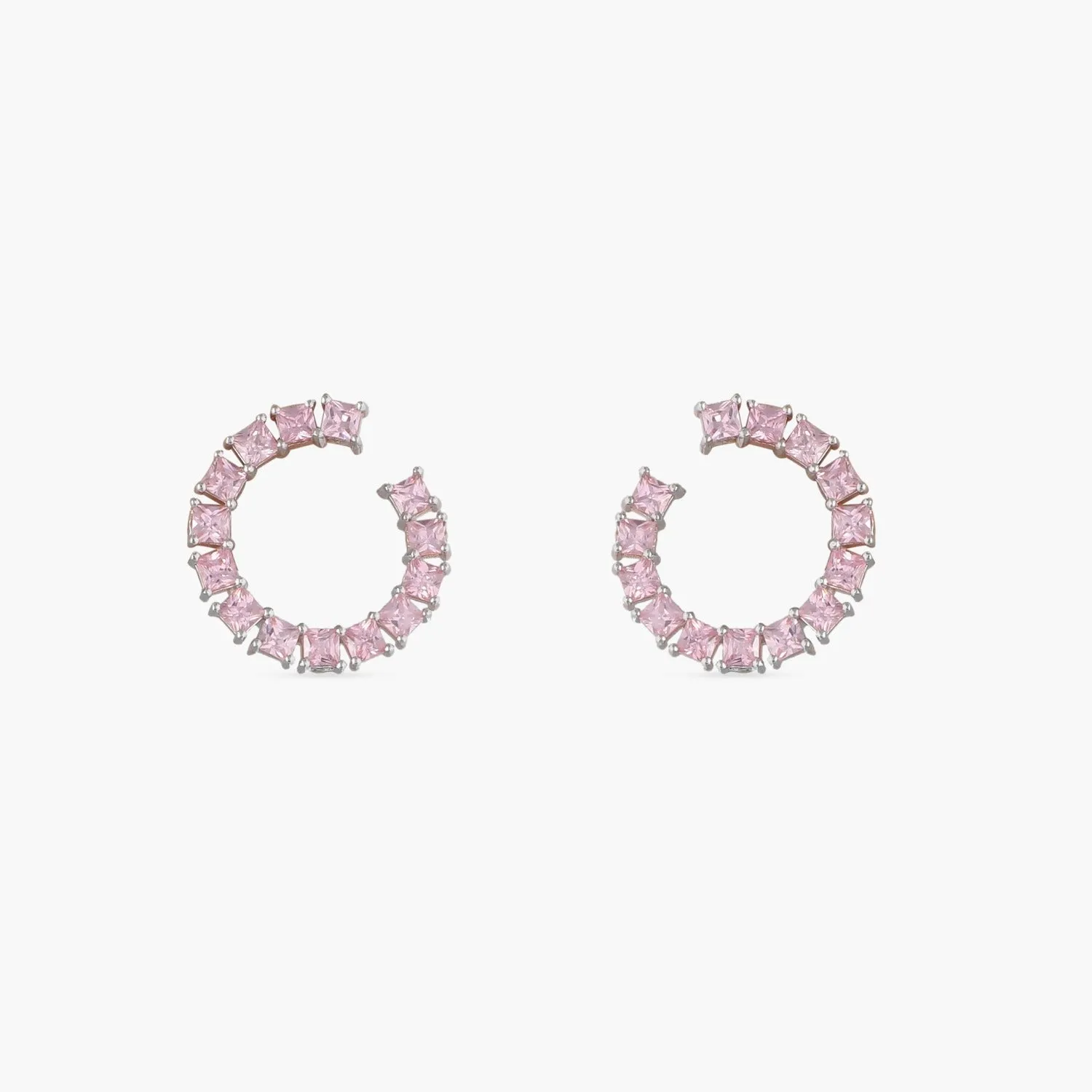 Hoop CZ Silver Stud Earrings