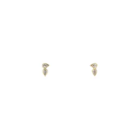 Horizontal Double Tear Drop Diamond Earrings