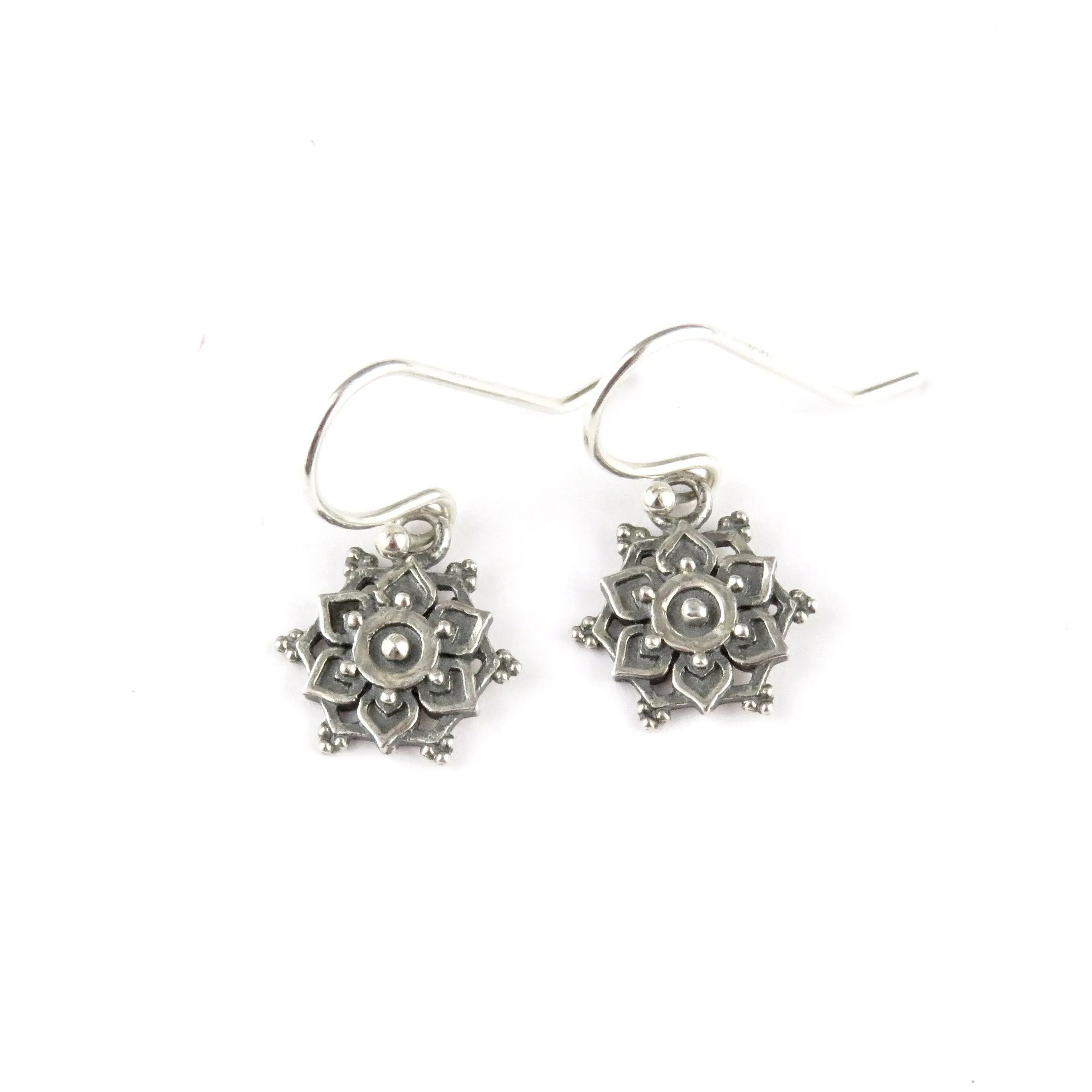 Intricate Mandalas Earrings - Silver