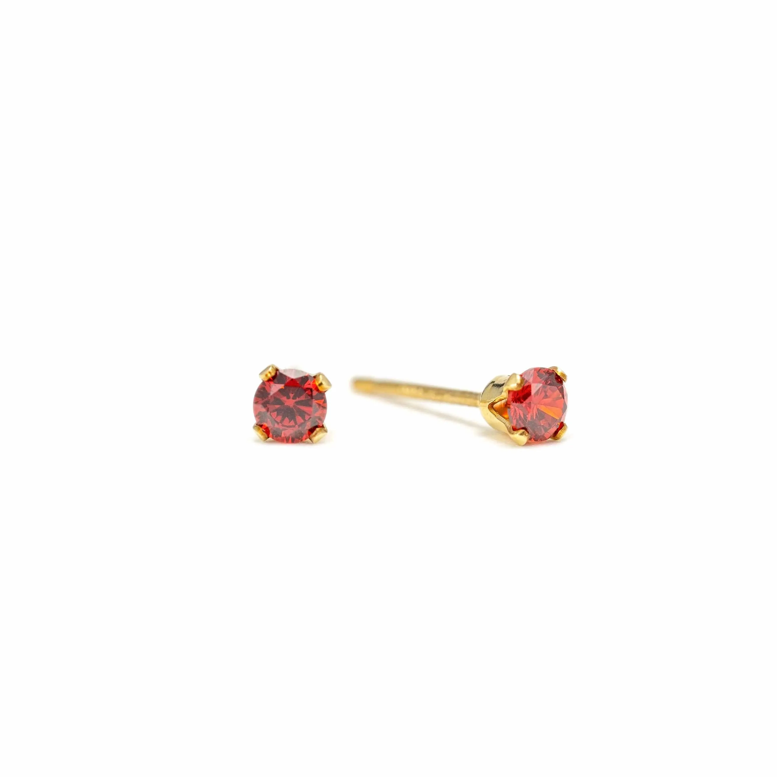 January Birthstone Gold-Filled Stud Earrings