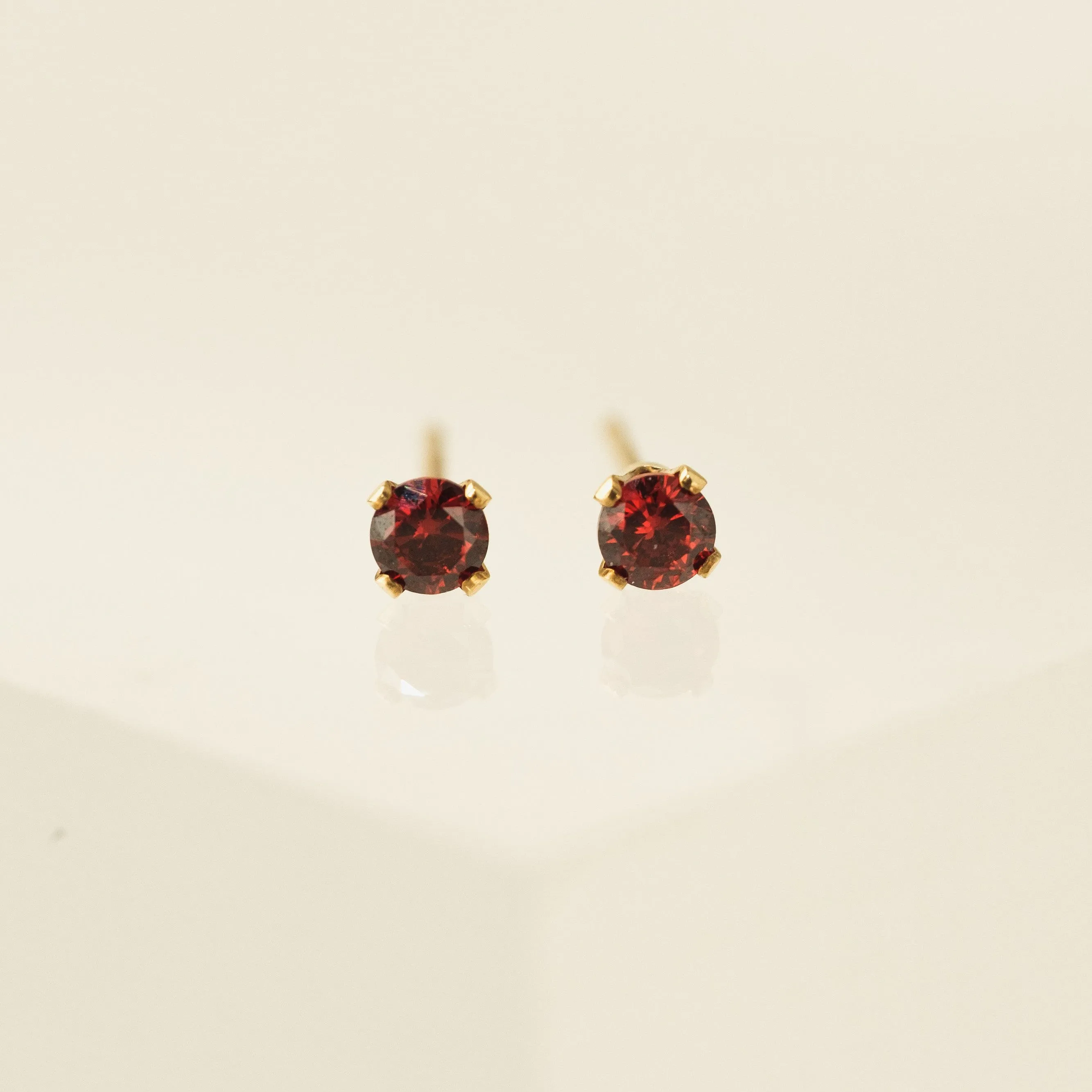 January Birthstone Gold-Filled Stud Earrings