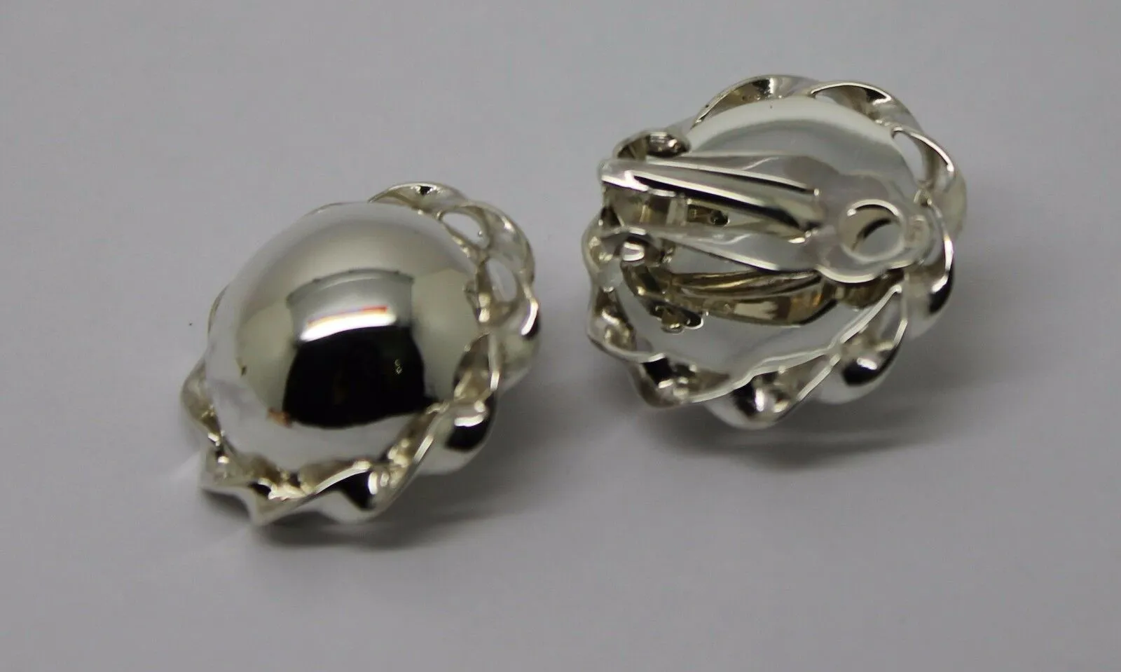 Kaedesigns New Sterling Silver Half Large 20mm Ball Round Clip On Earrings