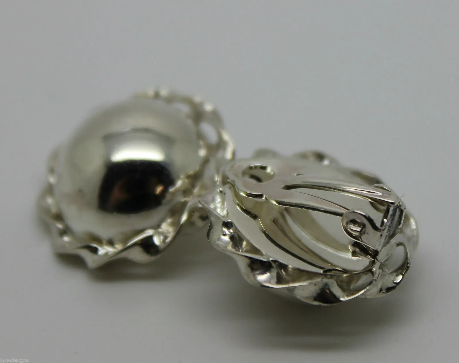 Kaedesigns New Sterling Silver Half Large 20mm Ball Round Clip On Earrings