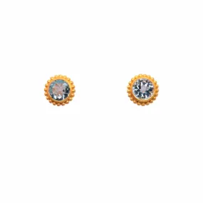 Karma Sky Blue Topaz Post Earrings 24K Gold Vermeil