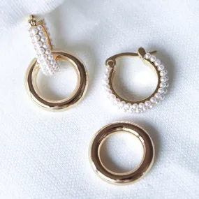 Kinsey Designs | Holland Pearl Convertible Gold Tone Hoop Earrings