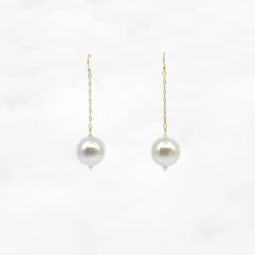 Large Pearl Dangle Earrings