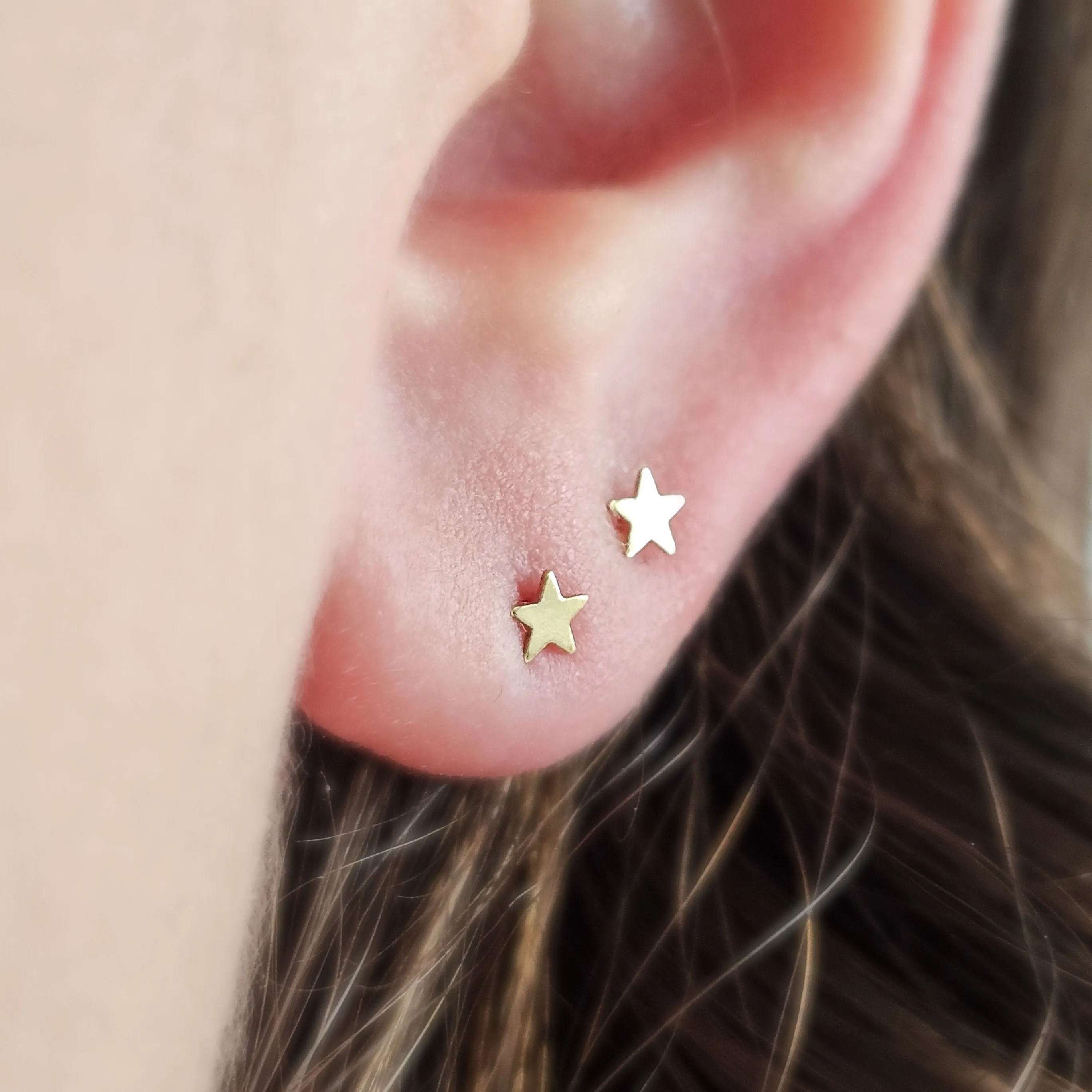 Little Gold Star Studs