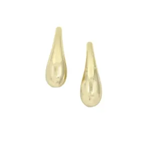 Long Plated Teardrop Post Earring: Gold (EGP4008)