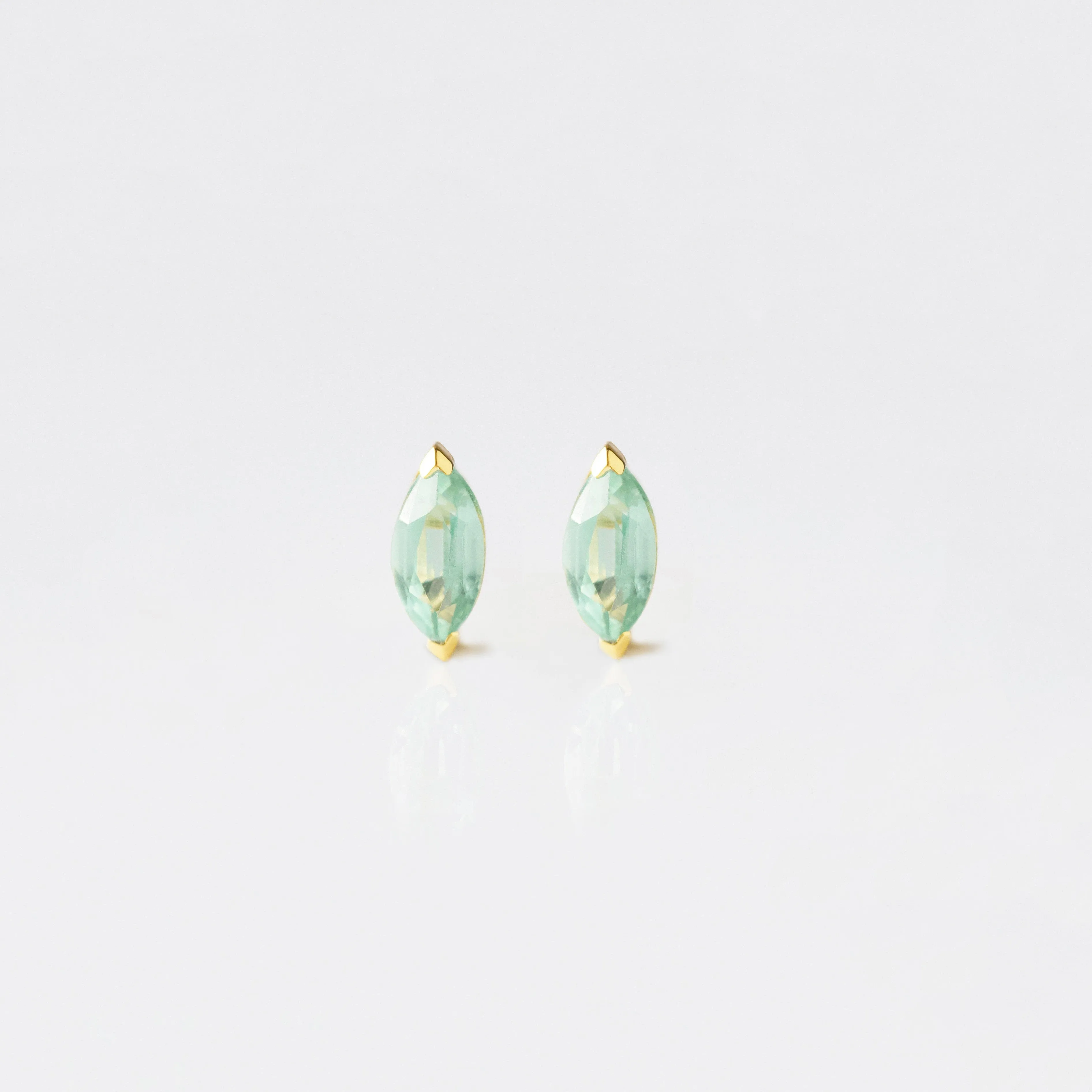 Mint Kyanite Marquise Stud Earrings