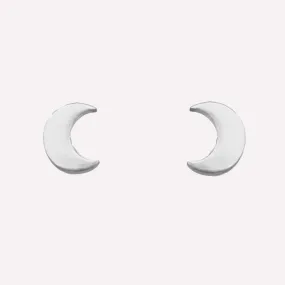 MOON STUD EARRINGS IN SILVER