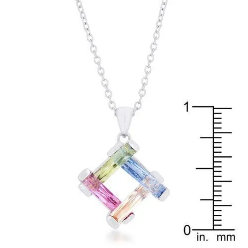 Myra Necklace 10ct Multicolor Rhodium Necklace