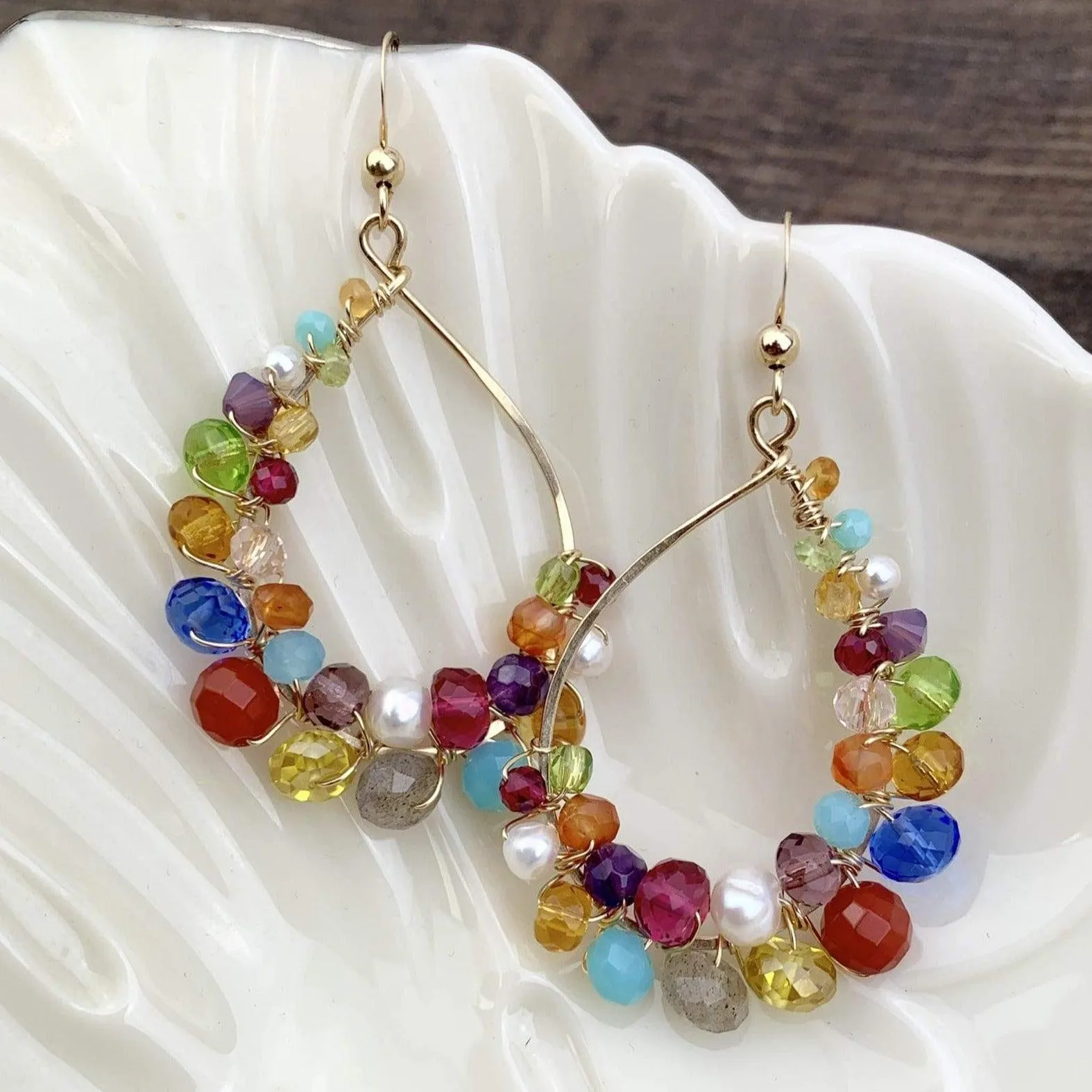 New Anna Hoop Multigem Earrings