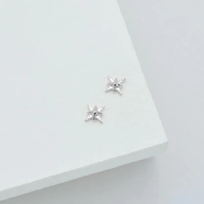 North Star Stud Earrings - Silver