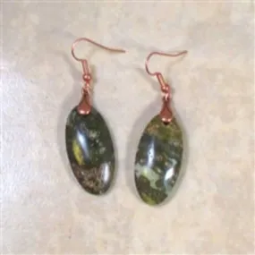 Ocean Jasper Gemstone Copper  Earrings