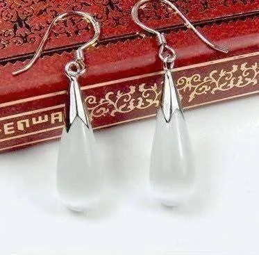 Opalescent Cat Eye Waterdrop Dangling Hook Earrings