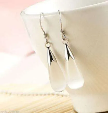 Opalescent Cat Eye Waterdrop Dangling Hook Earrings