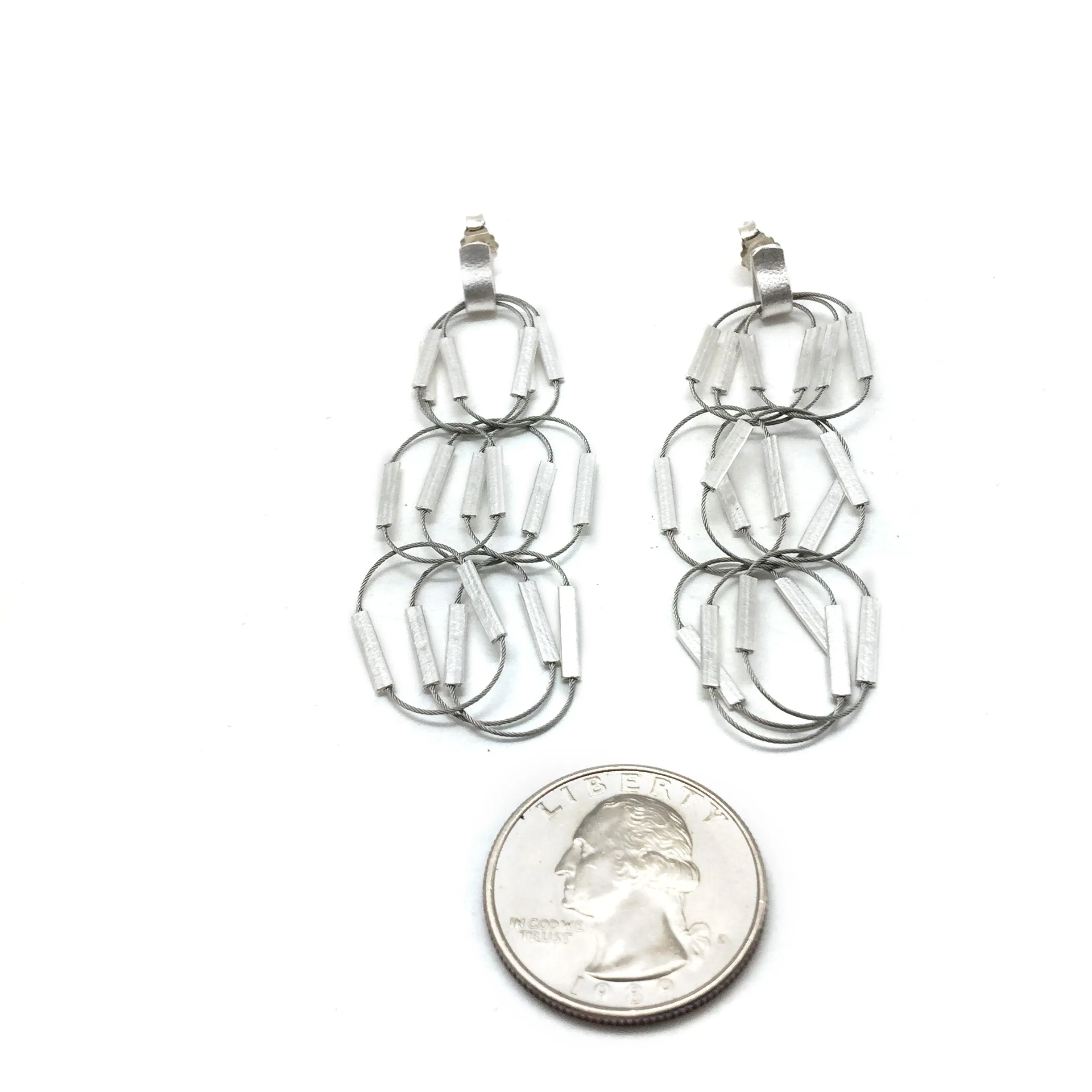 Oval Wire Chain Earrings