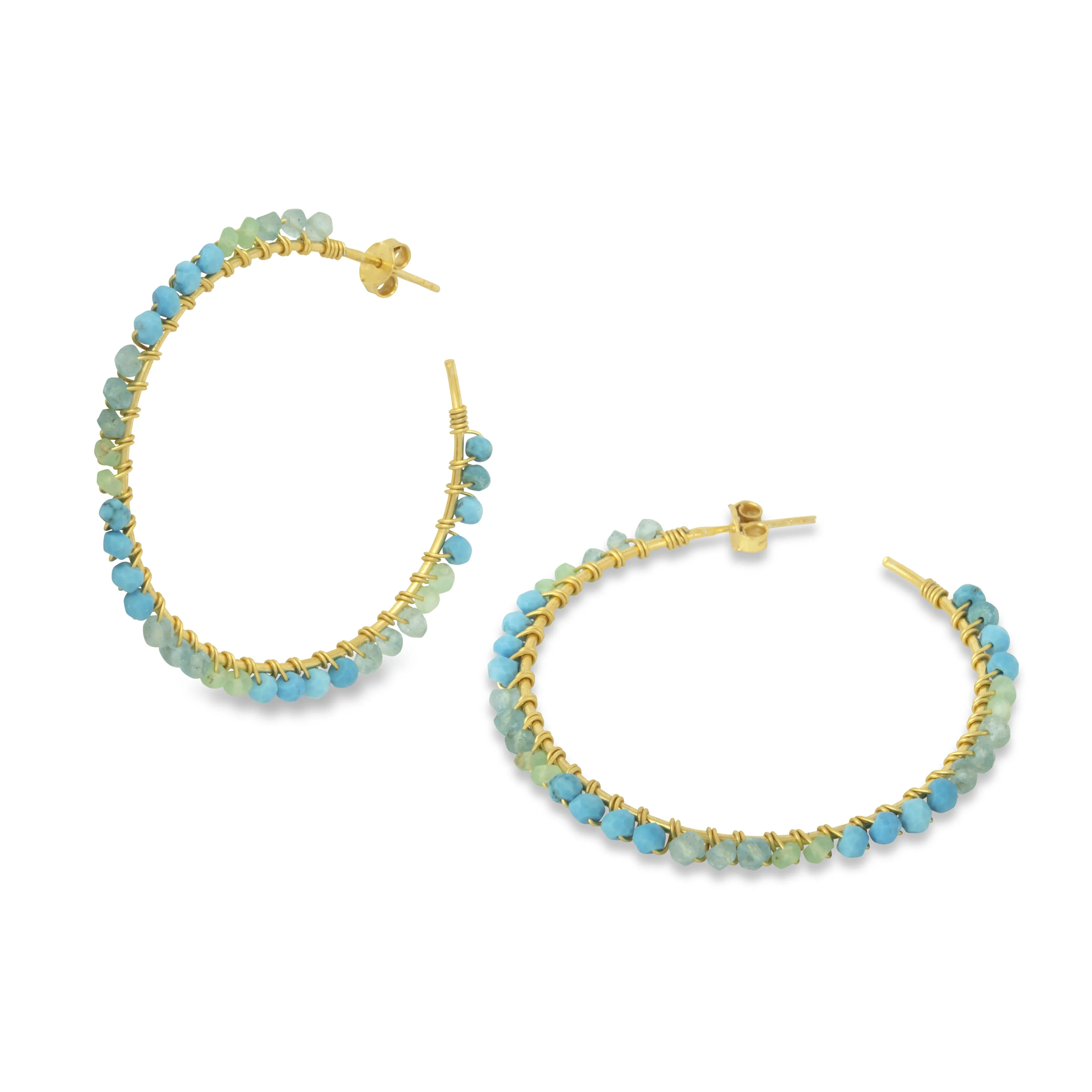 Parker Hoop Earrings Aqua & Turquoise