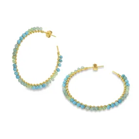 Parker Hoop Earrings Aqua & Turquoise