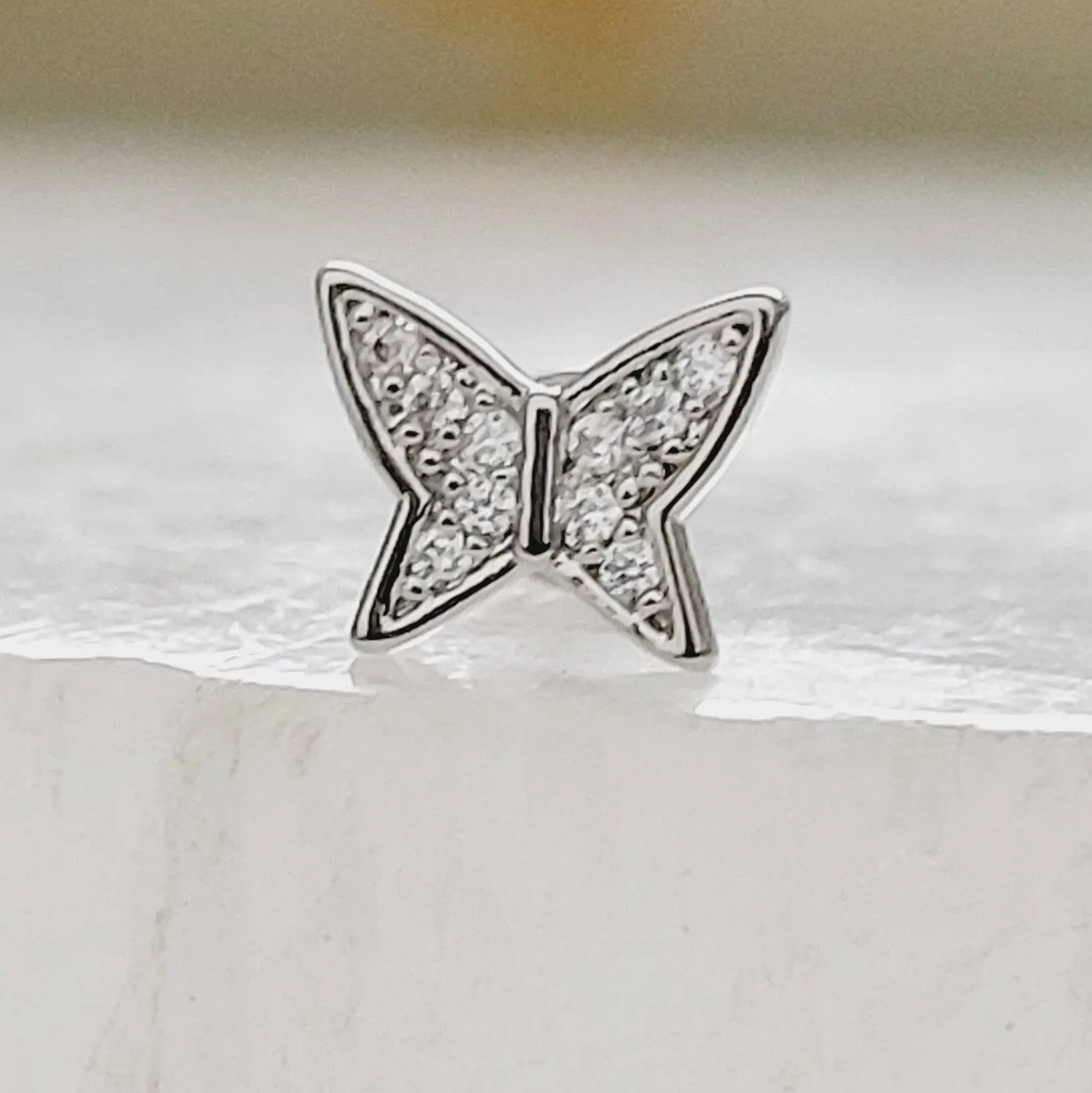 Pavé Butterfly Flat Back Studs