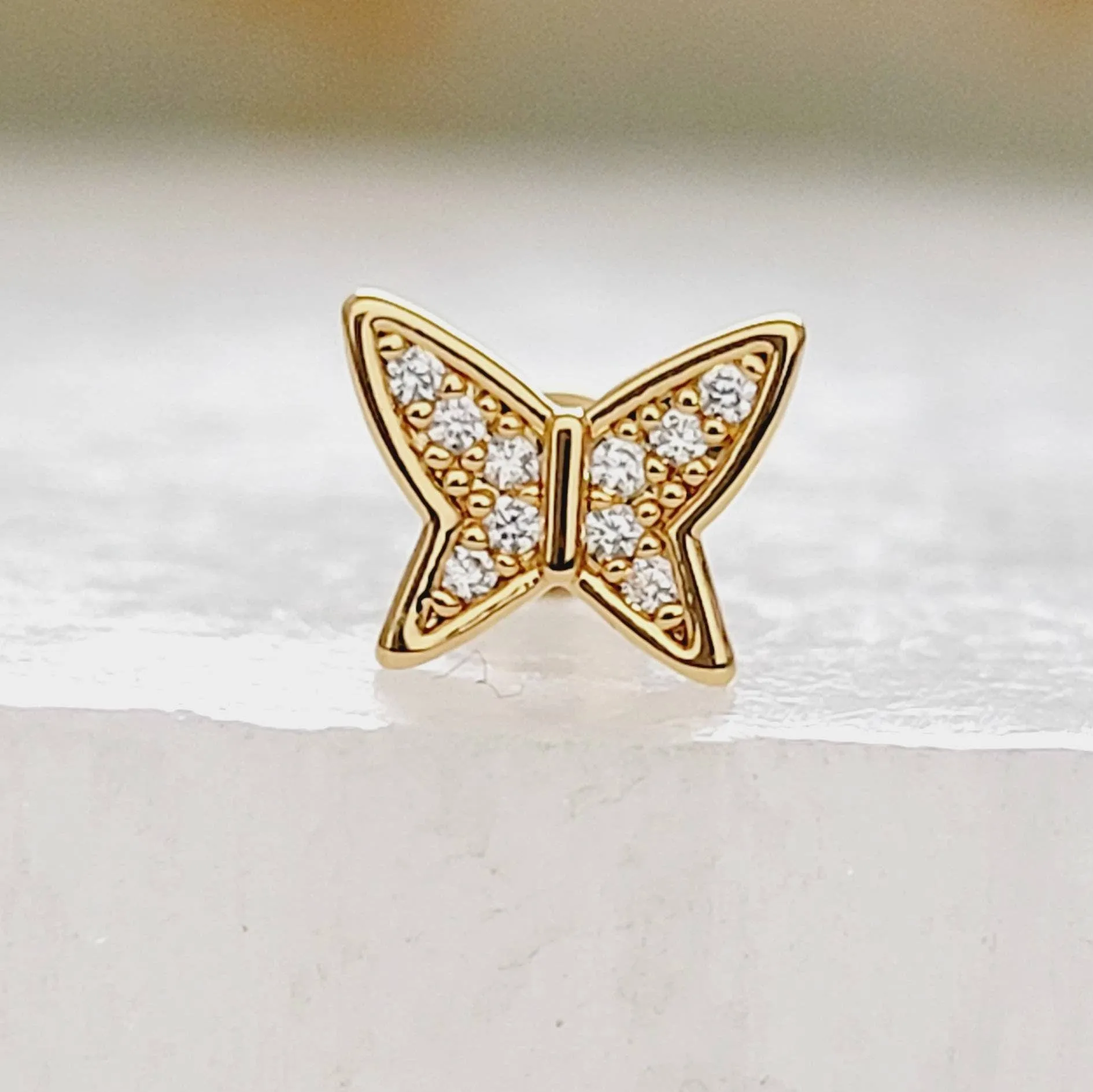 Pavé Butterfly Flat Back Studs