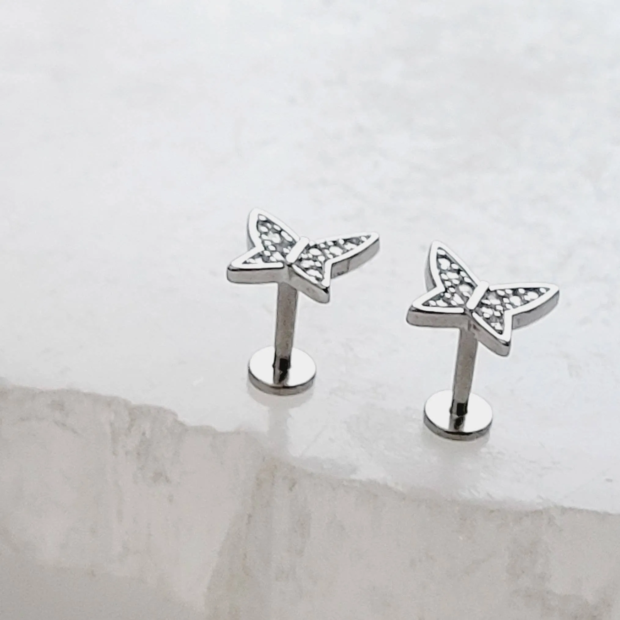 Pavé Butterfly Flat Back Studs