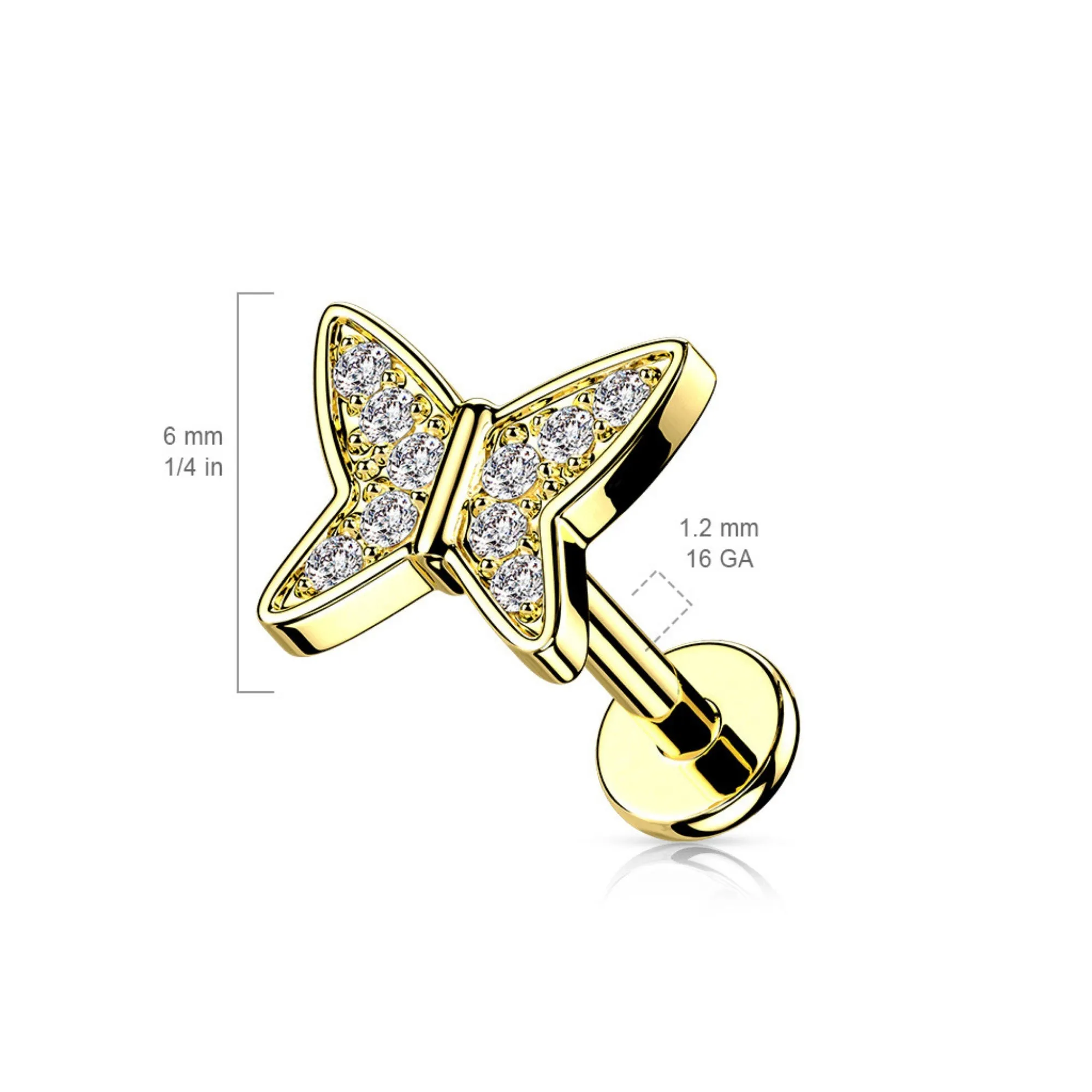 Pavé Butterfly Flat Back Studs