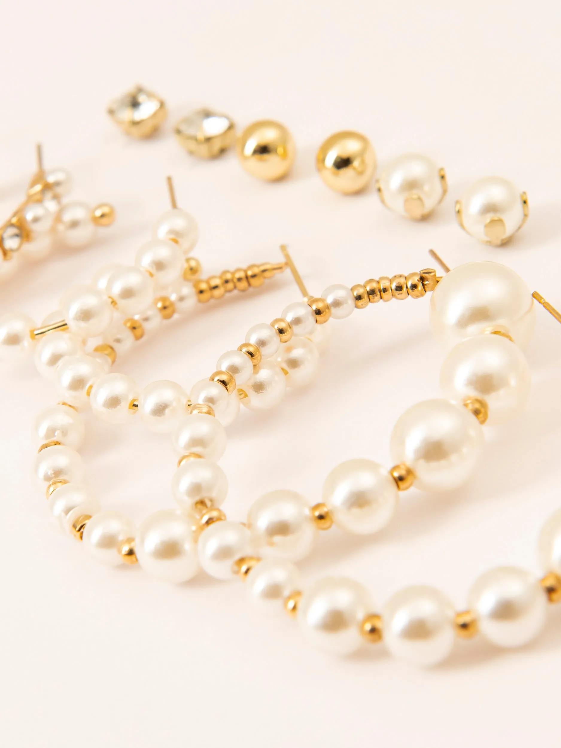 Pearl Earrings Set